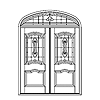 1-lite over 1-panel double door with elliptical transom
Unit Dimension 74" x 103"
Door Dimension 36" x 81"
Panels - raised
Glazing - Leaded IG
